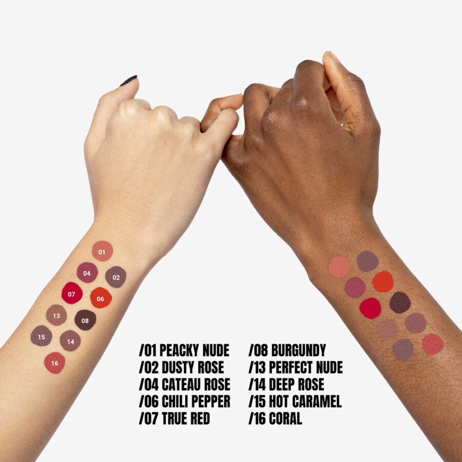 Rybella Matt Liquid Lipstick color swatches