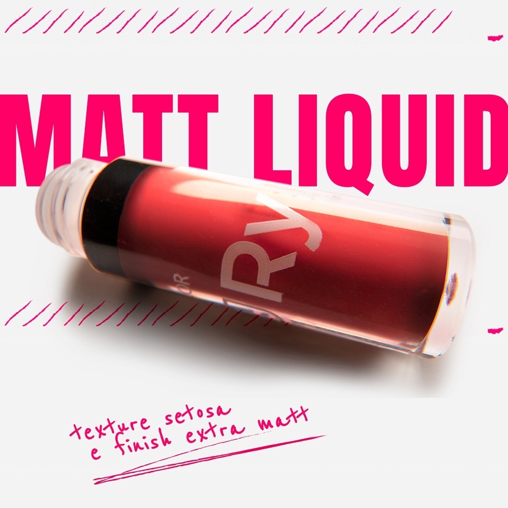 Matt liquid lipstick Rybella, texture setosa e finish extra matte